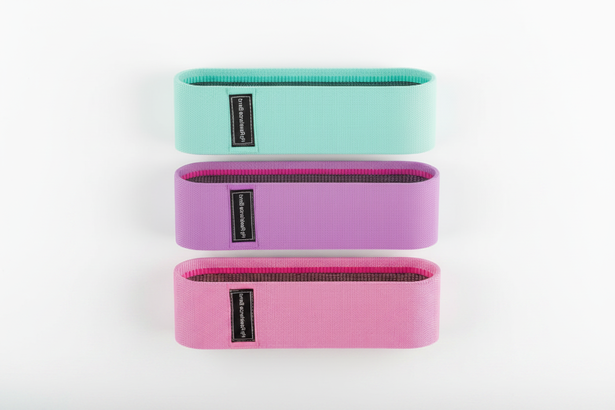 Resistance Bands Flat Lay All 3 Colours