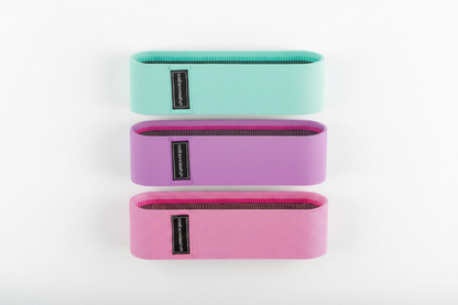 Resistance Bands Flat Lay All 3 Colours